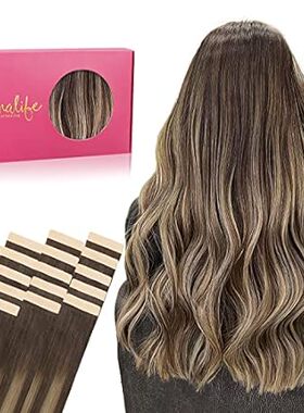 WENNALIFE Tape in Hair Extensions Human Hair， 20pcs 22 in