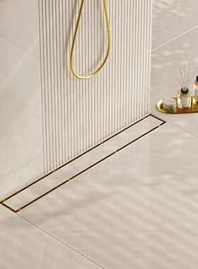 Neodrain 28-Inch Gold Linear Shower Drain， 2-in-1 Flat &a