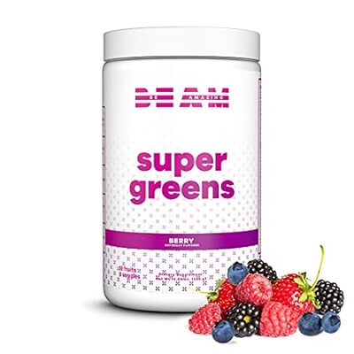 BEAM be Amazing Super Greens Powder with Prebiotics， Dige