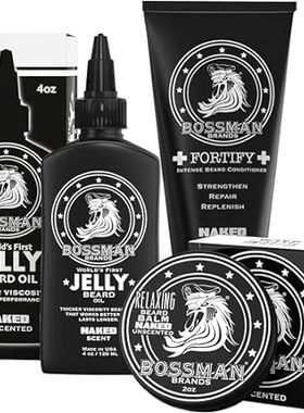 Bossman Essentials Beard Kit for Men - Beard Oil Jelly， F