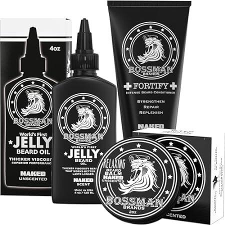 Bossman Essentials Beard Kit for Men - Beard Oil Jelly， F