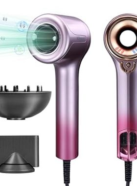 Ionic Hair Dryer with Diffuser for Curly Hair， 1500W Prof