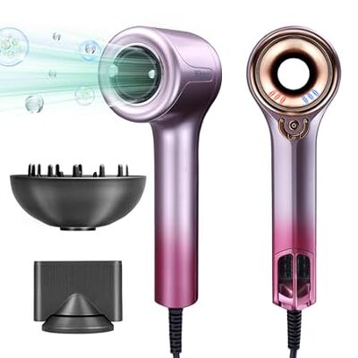 Ionic Hair Dryer with Diffuser for Curly Hair， 1500W Prof