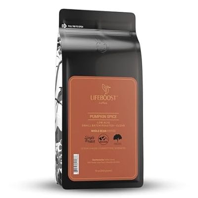 Lifeboost Low Acid Pumpkin Spice Whole Bean Coffee - Low