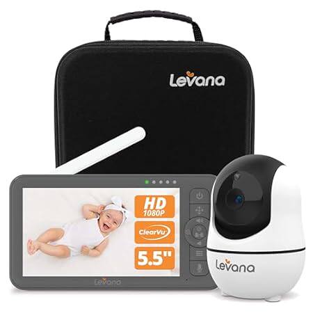 Levana Nala Video Baby Monitor No WiFi， 1080P PTZ Camera，