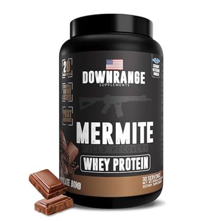 DownRange Mermite Whey Protein Powder， Post Workout Muscl