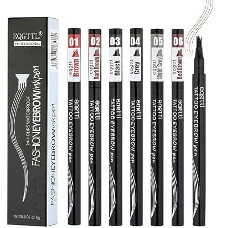 6 Pcs Microblading Eyebrow Pen， Eyebrow Pencil with a Mic