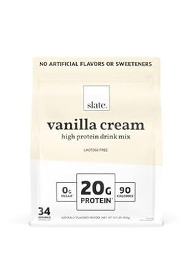 Slate Milk - High Protein Drink Mix， Vanilla Cream， Bulk