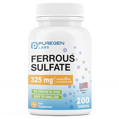 Puregen Labs Ferrous Sulfate 325 mg (65 mg Elemental Iron
