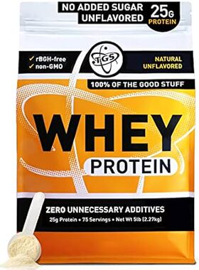 TGS 100% Whey Protein Powder Unflavored， Unsweetened， Ket