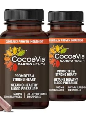 CocoaVia Cardio Health Supplement， 60 Day， 500mg Cocoa Fl