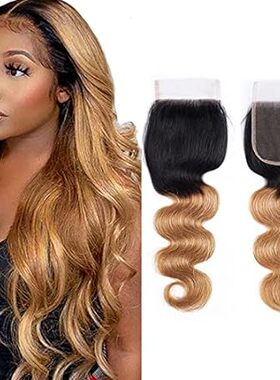 1B27 Lace Closure Body Wave Lace Front Preplucked 4X4 Clo