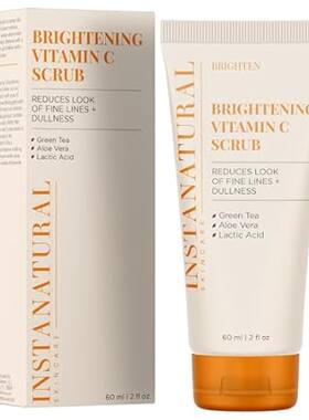 InstaNatural Brightening Vitamin C Face Scrub， Gently Exf