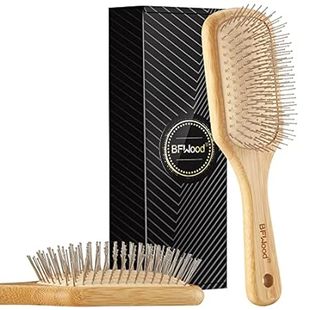 Brush with Steel BFWood Help Hair Bristles Bamboo