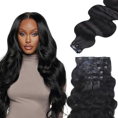 Seamless Clip In Hair Extensions Human Hair， Body Wave 14