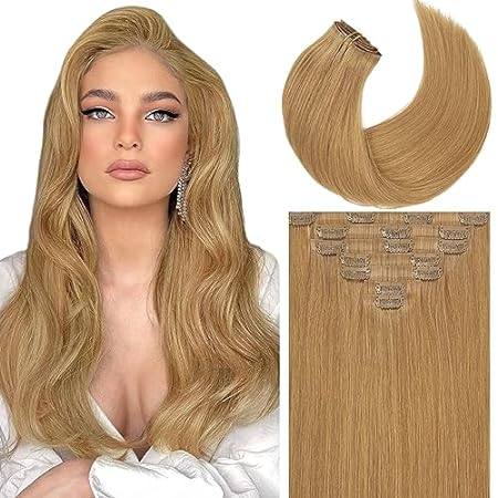 Caliee Caramel Blonde Clip in Hair Extensions 18Inch Fash