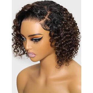 UNICE 12 inch Short Curly Bob Wig Human Hair Bye Bye Knot
