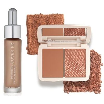COVER FX Monochromatic Bronzer Duo， Suntan Bronze， and Cu