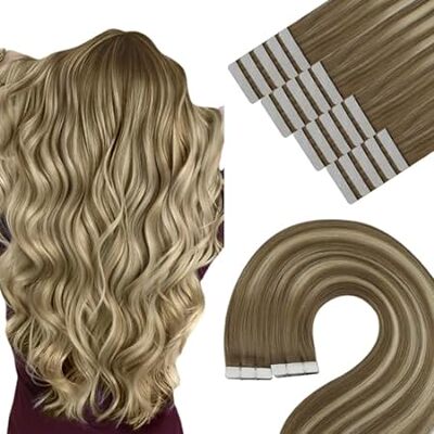YoungSee Tape in Hair Extensions Real Human Hair Ombre Li