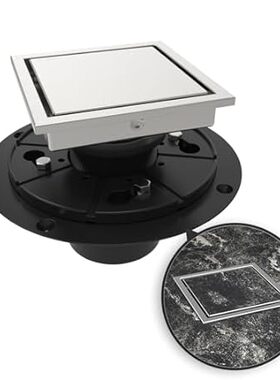 4 Inch Shower Square Drain Brushed Floor Drain with Flang