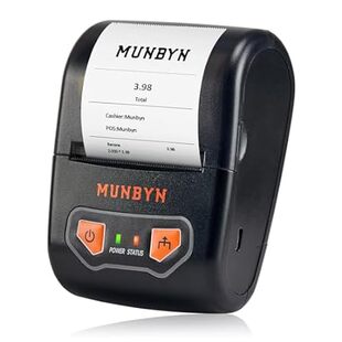 MUNBYN Bluetooth Receipt Printer， Portable Thermal Receip