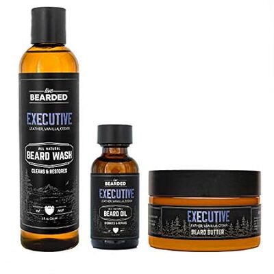 Live Bearded: 3-Step Beard Grooming Kit - Executive - Bea