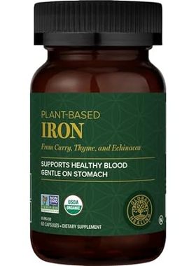 Global Healing Center Iron Supplement for Women and Men -