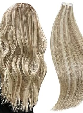 RUNATURE Blonde Tape in Hair Extensions Human Hair 16 Inc