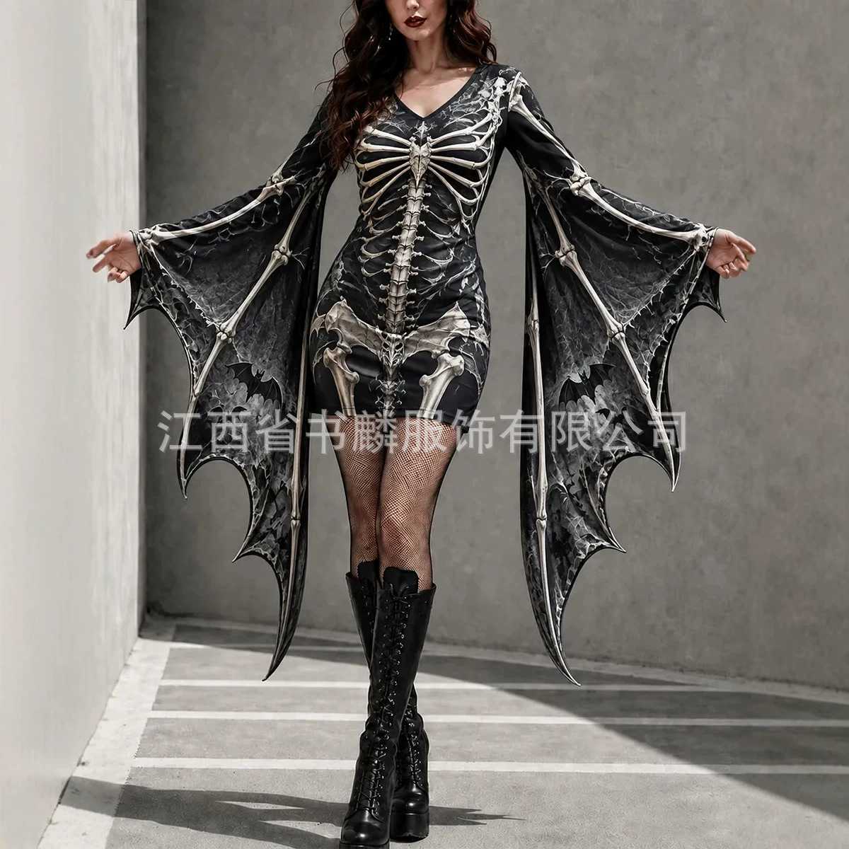 2026年欧美独立站新款圣诞元素3d数码印花特色服饰女士连衣裙
