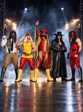 WWE 摔跤传奇 cos 套装 男士职业摔跤手连体服饰 舞台扮演派对演