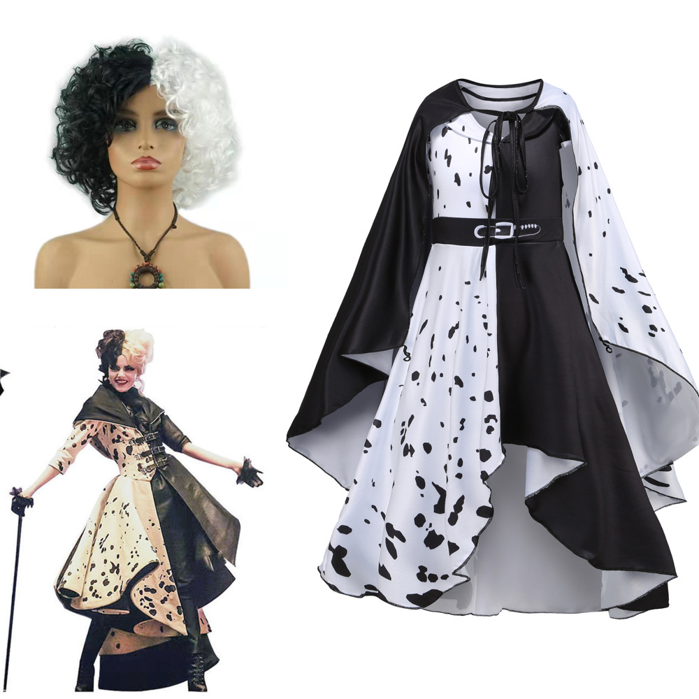 忠狗黑白魔女库伊拉cosplay服装 Cruella万圣节表演服 80589