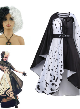 忠狗黑白魔女库伊拉cosplay服装 Cruella万圣节表演服 80589
