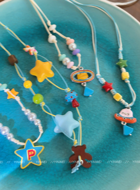 夏天彩色多巴胺星星项链