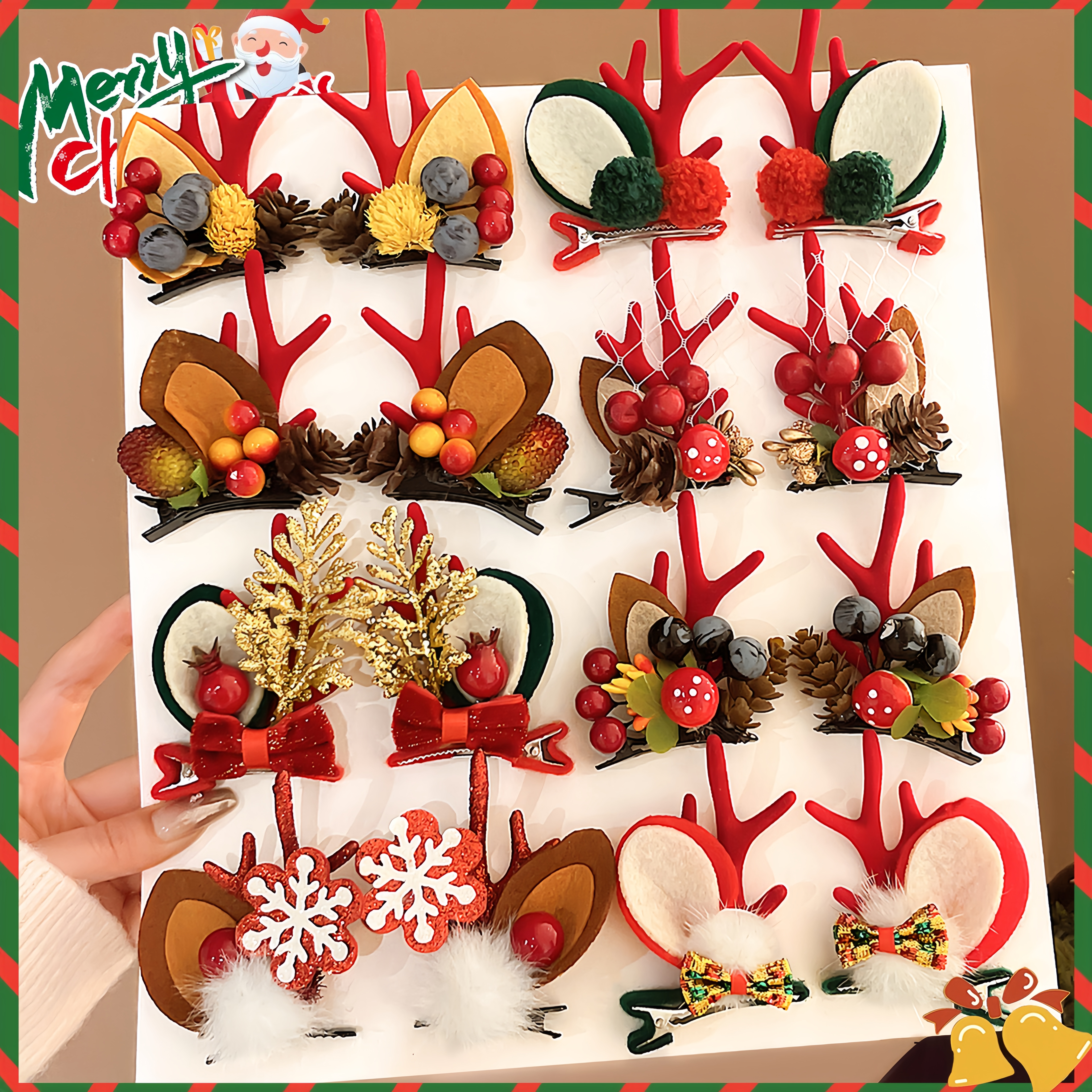 圣诞麋鹿发夹女2025新款