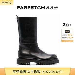 皮质中筒靴FARFETCH发发奇 套穿式 Creative女士Wisal Officine