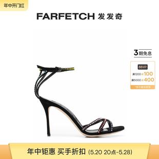 FARFETCH发发奇 Sale Final Sergio Rossi女士水钻皮质凉鞋