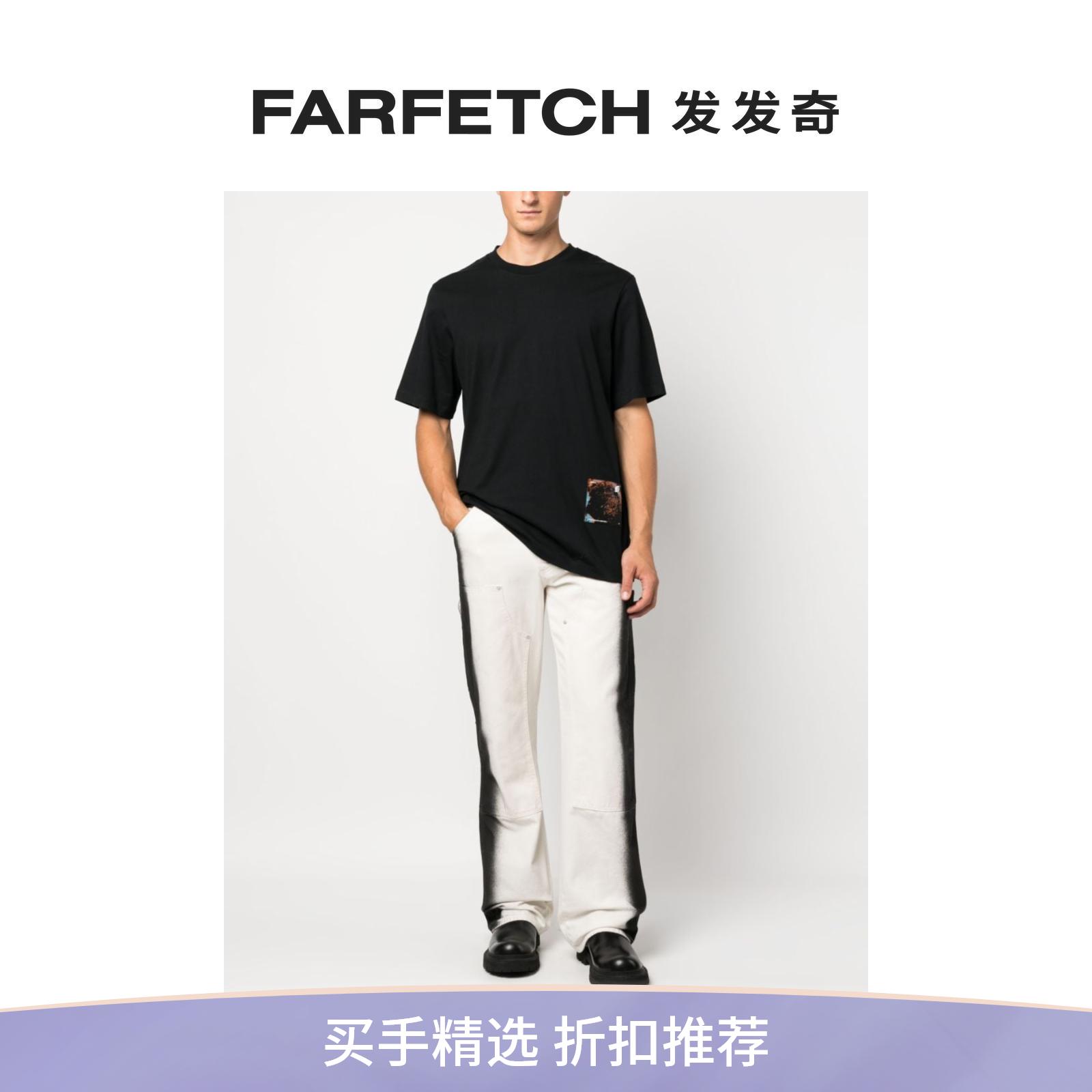 Oamc男士Ascent 贴花细节棉T恤FARFETCH发发奇 男装 T恤 原图主图