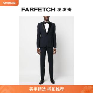 Emporio 夹克FARFETCH发发奇 缎面边饰单排扣西装 Armani阿玛尼男士