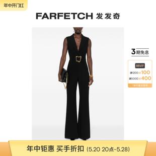 Moschino女士Morphed Sale 搭扣绉纱连体长裤 Final FARFETCH发发