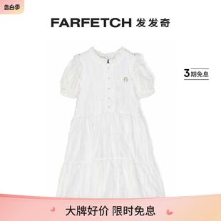 半身裙FARFETCH发发奇 AIGNER艾格纳童装 logo刺绣分层式