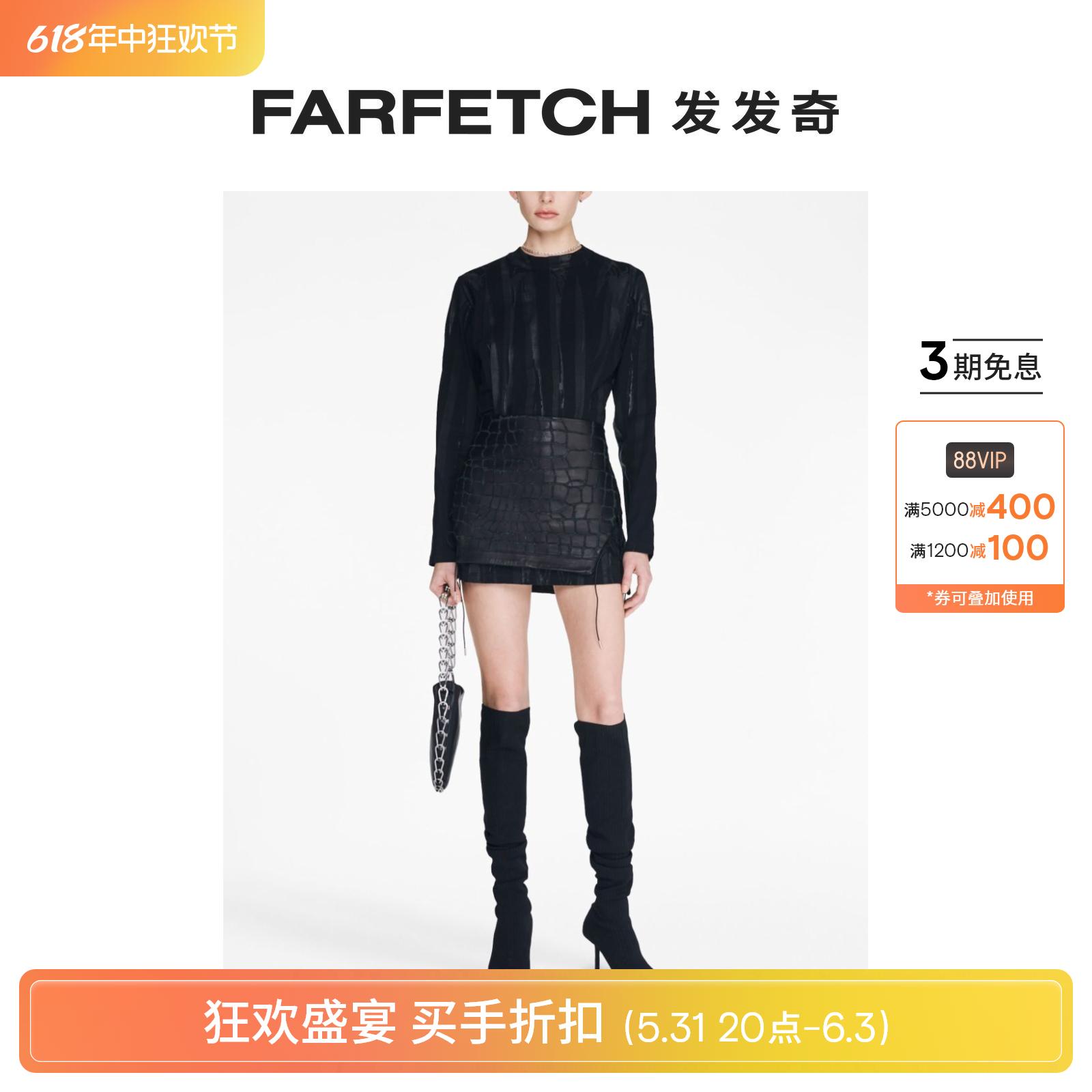 Dion Lee女士Fang印花长袖连衣裙FARFETCH发发奇