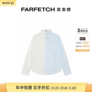 logo印花条纹棉衬衫 Lanvin浪凡童装 FARFETCH发发奇