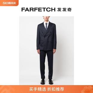 折扣 细条纹双排扣西装 Lardini男士 套装 FARFETCH发发奇