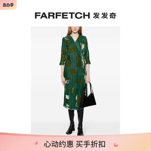 Wang女士波点印花丝绒效果连衣裙FARFETCH发发奇 Uma