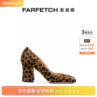 FARFETCH发发奇 豹纹高跟鞋 Weitzman女士Curveblock Stuart