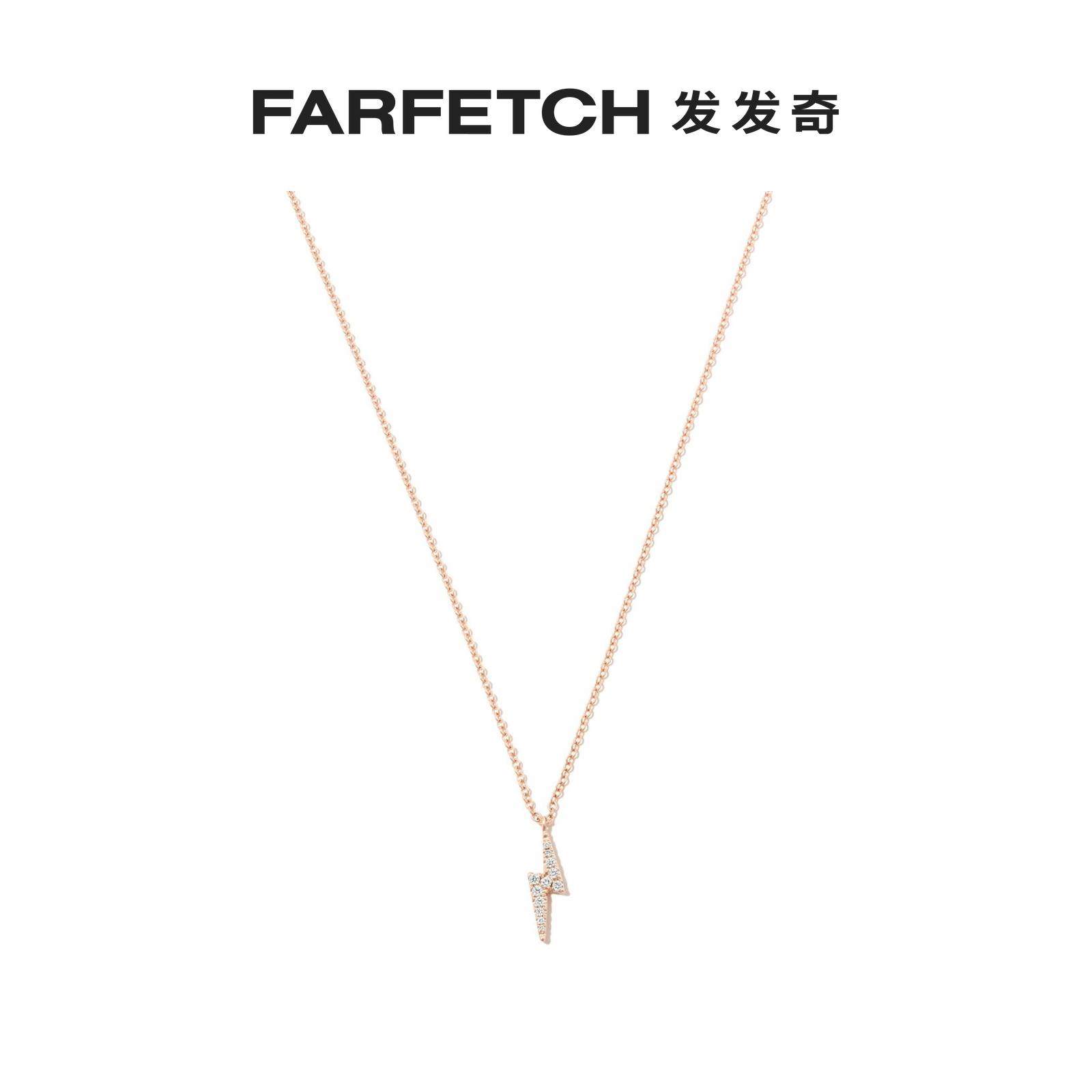 maria tash女士lightning bolt 18k玫瑰金钻石项链farfetch发发奇
