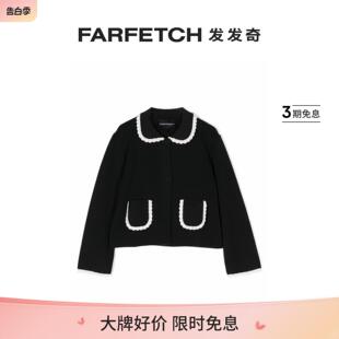 FARFETCH发发奇 蕾丝滚边棉开衫 Armani阿玛尼童装 Emporio