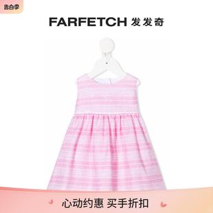 条纹系带领连衣裙FARFETCH发发奇 SIOLA童装