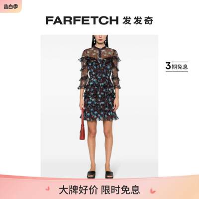 SALONI女士Tasha 抽象印花迷你连衣裙FARFETCH发发奇