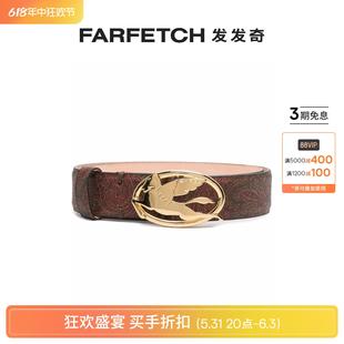 Etro女士logo扣环皮质腰带FARFETCH发发奇